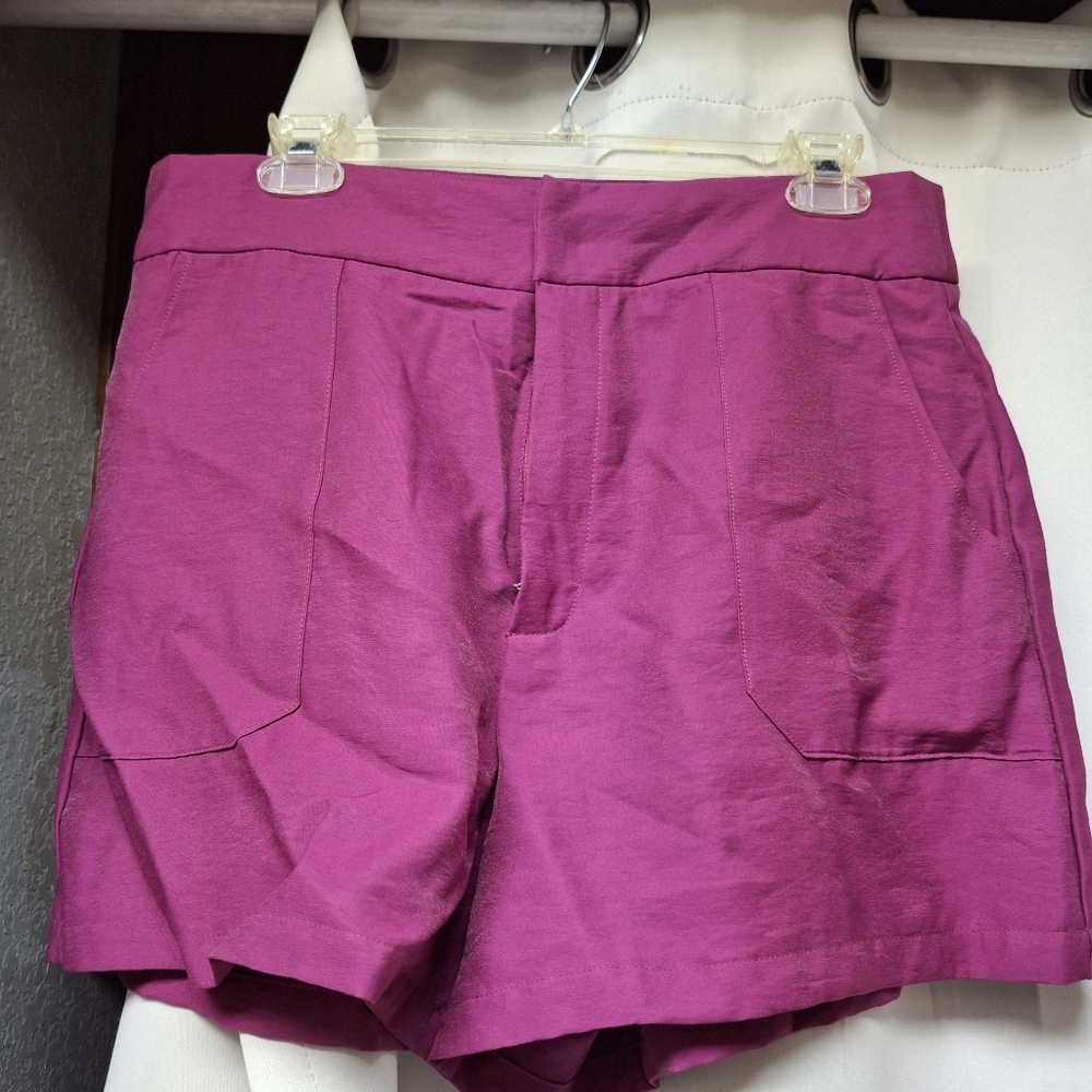 SHEIN Pink Bermuda Shorts Casual Cotton Blend